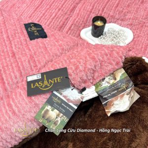 Chăn lông cừu Lasante' Diamond nặng 4.3kg, mềm mịn, ấm áp cho mùa đông 8 Chăn Lông Cừu Lasante Diamond Hồng Ngọc Trai2