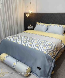 Bộ Chăn Ga Gối Modal Kẻ Hoàng Minh 2 Bộ chăn ga gối Modal Kẻ Hoàng Minh