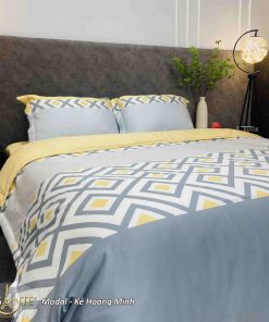 Bộ Chăn Ga Gối Modal Kẻ Hoàng Minh 3 Bộ chăn ga gối Modal Kẻ Hoàng Minh