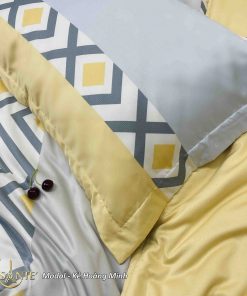 Bộ Chăn Ga Gối Modal Kẻ Hoàng Minh 4 Bộ chăn ga gối Modal Kẻ Hoàng Minh