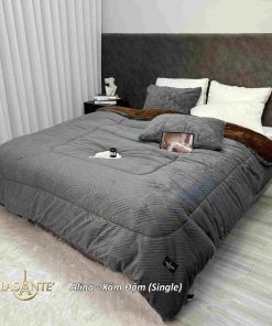 Chăn lông cừu Alina- Xám đậm single