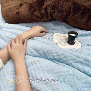 Chăn lông cừu Alina- Xanh ngọc single