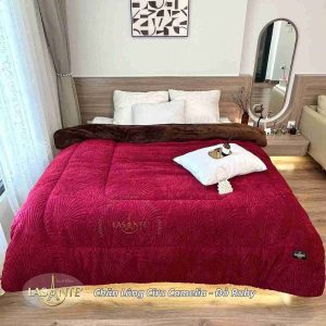 Chăn lông cừu Camelia Đỏ Ruby 3