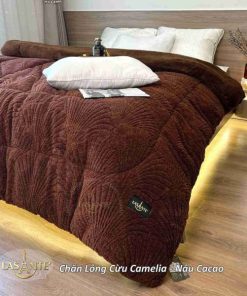 Chăn lông cừu Camelia phong cách đẳng cấp cho mùa Đông 18 Chăn lông cừu Camelia Nâu Cacao 4