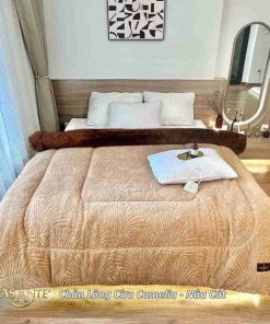 Chăn lông cừu Camelia phong cách đẳng cấp cho mùa Đông 10 Chăn lông cừu Camelia Nâu Cát 1