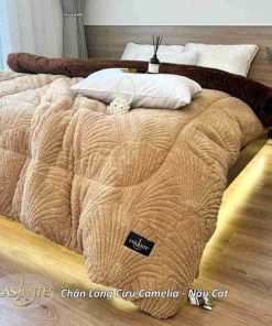 Chăn lông cừu Camelia phong cách đẳng cấp cho mùa Đông 17 Chăn lông cừu Camelia Nâu Cát 3