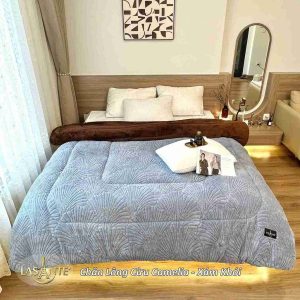 Chăn lông cừu Camelia Xám Khói 3