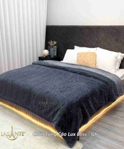 Chăn lông cáo Lux Bliss cao cấp chính hãng Lasante 1 Chăn Lông Cáo Lux Bliss Ghi (1)