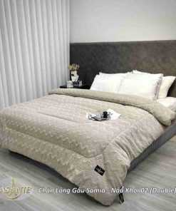 Chăn Lông Gấu Samia Nâu Khói 02 (double) 2 28
