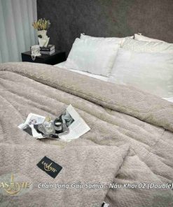 Chăn Lông Gấu Samia Nâu Khói 02 (double) 3 27