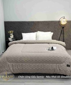 Chăn Lông Gấu Samia Nâu Khói 02 (double) 29