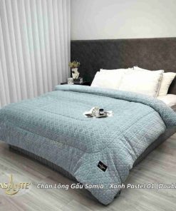 Chăn Lông Gấu Samia Xanh Pastel 01 (double) 03 24