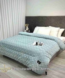 Chăn Lông Gấu Samia Xanh Pastel 02 (double) 01 22