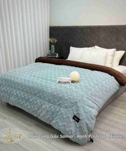 Chăn Lông Gấu Samia Xanh Pastel 02 (single) 2 15
