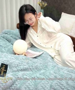 Chăn Lông Gấu Samia Xanh Pastel 02 (single) 3 14