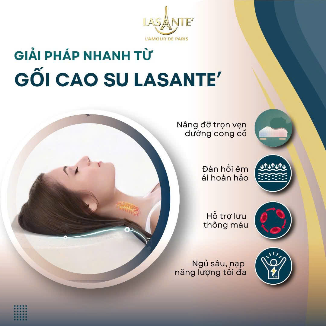Gối cao su chống thoái hoá thấp Lasante. 6 Lasante - Gối cao su