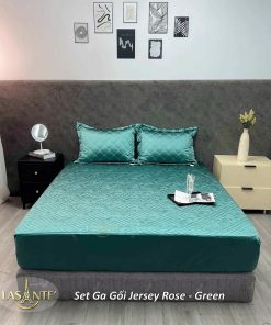Set Ga Gối Lụa Jersey Cao Cấp 1 Set Ga Gối Lụa Jersey - Green