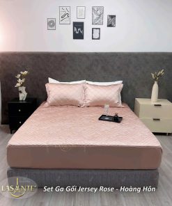 Set Ga Gối Lụa Jersey Cao Cấp 2 Set Ga Gối Lụa Jersey Rose - Hoàng Hôn