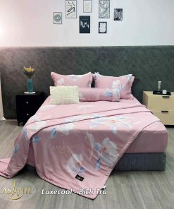 Bộ chăn ga gối Luxecool Bích Trà