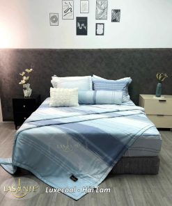 Bộ chăn ga gối Luxecool Hải Lam