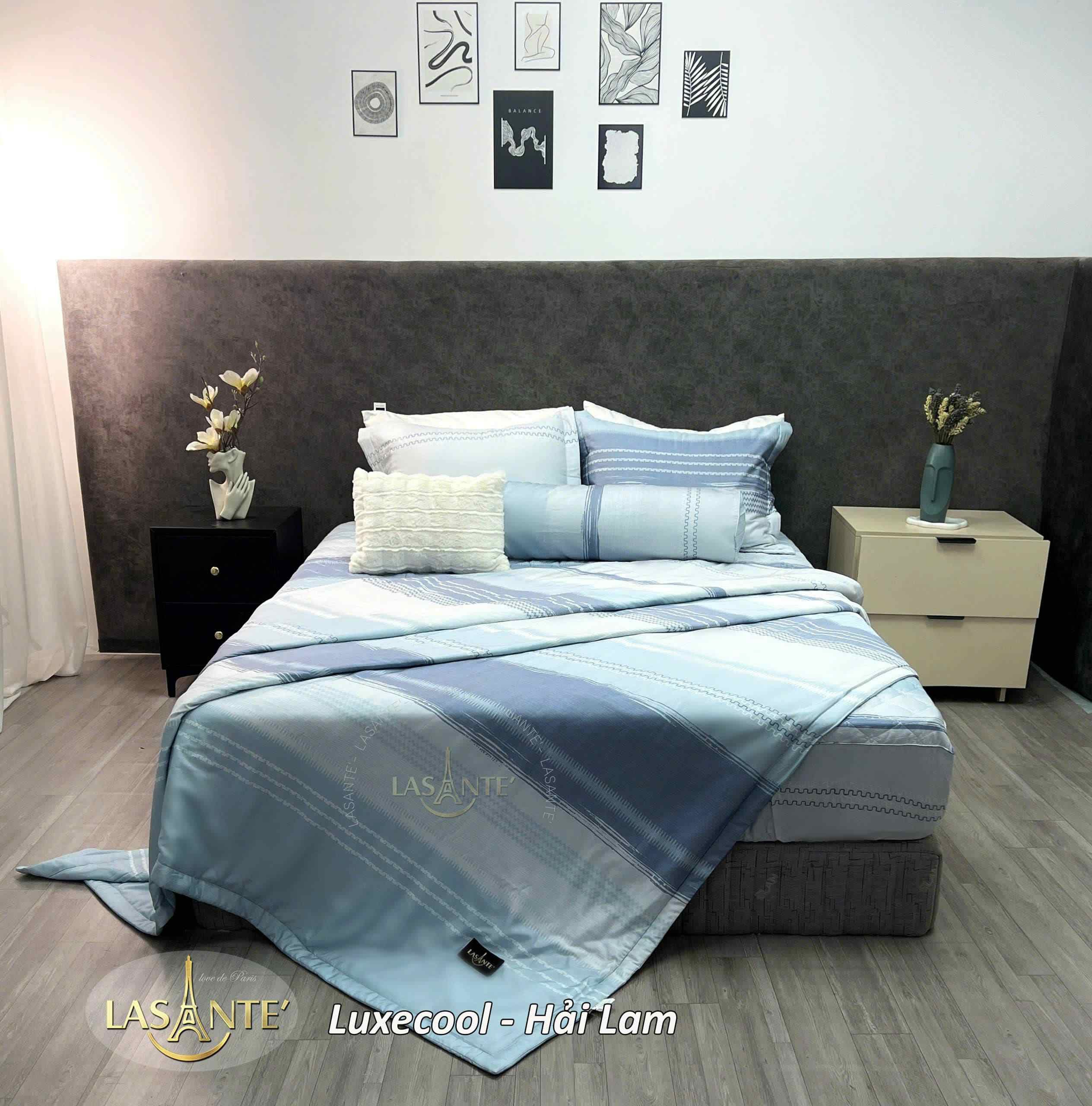 Bộ chăn ga gối Luxecool Hải Lam