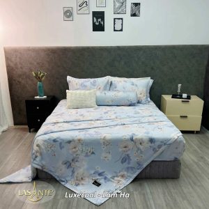 Bộ chăn ga gối Luxecool Lam Hạ