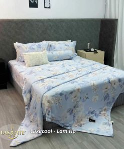 Bộ chăn ga gối Luxecool Lam Hạ