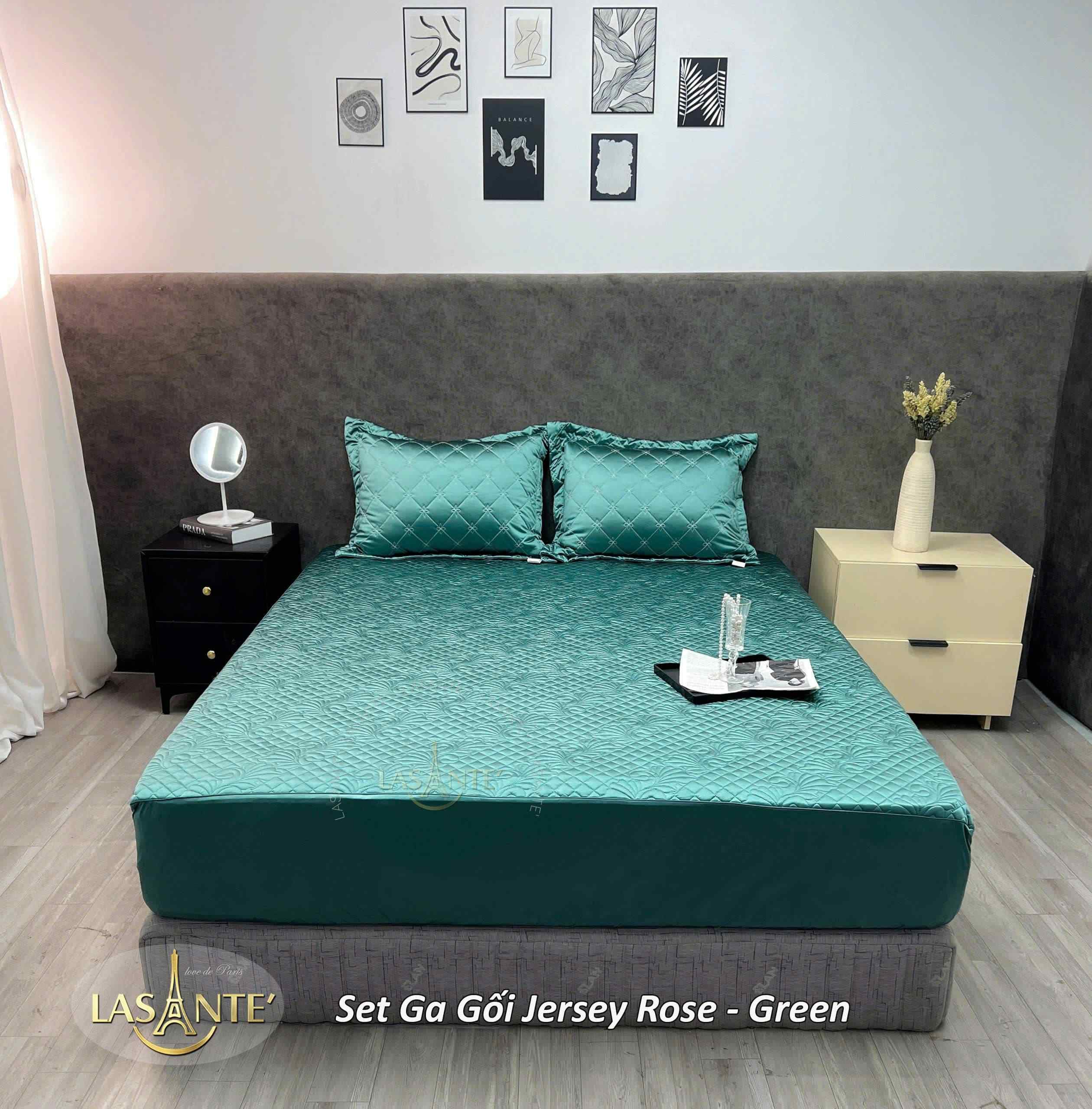 Bộ Ga Gối Lụa Jersey Green - Lasante