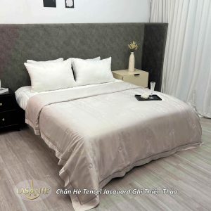 Chăn hè Tencel Jacquard Ghi Thiên Thảo - Lasante