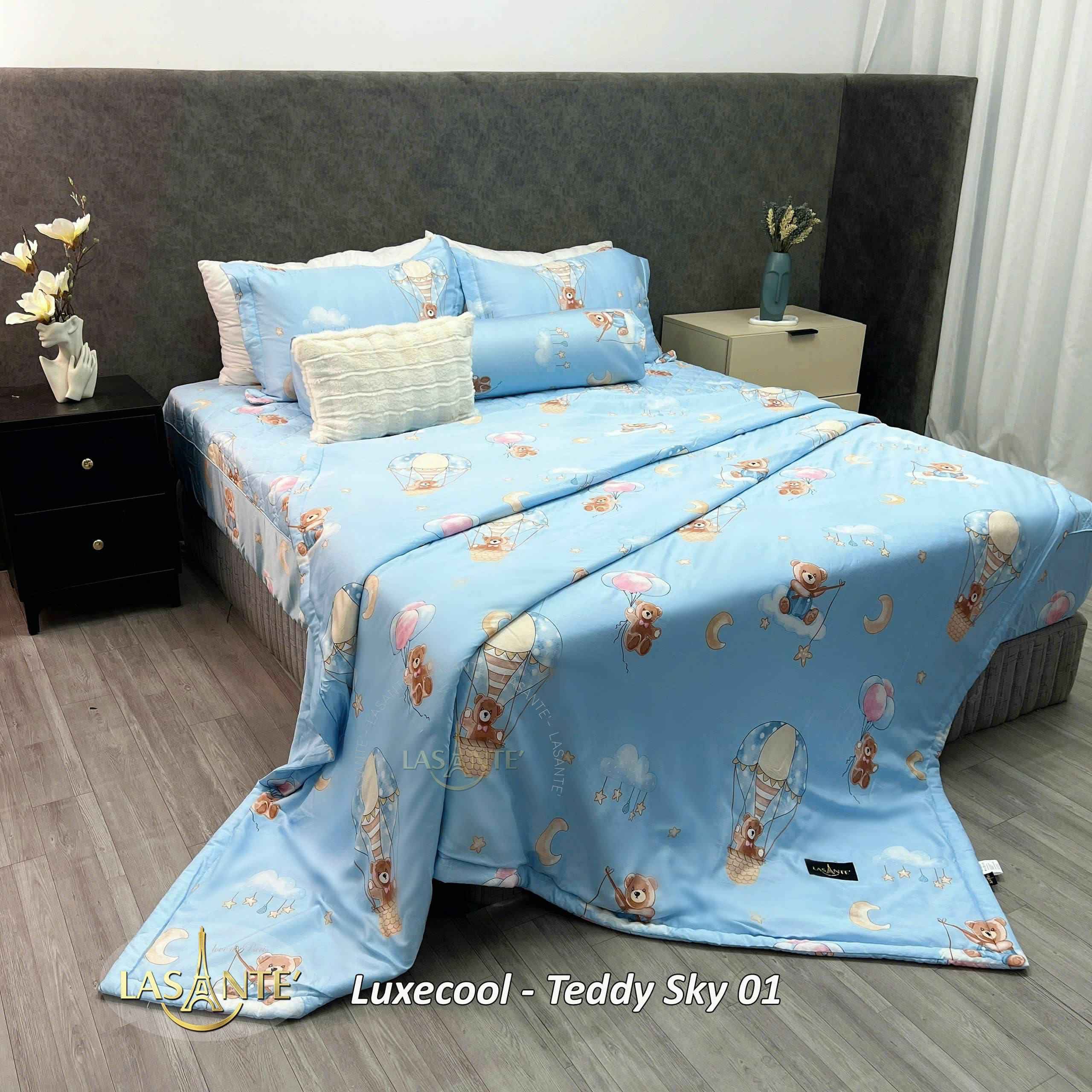 Bộ chăn ga Luxecool Teddy Sky 01 3 Bộ chăn ga Luxecool Teddy Sky 01 - Lasante