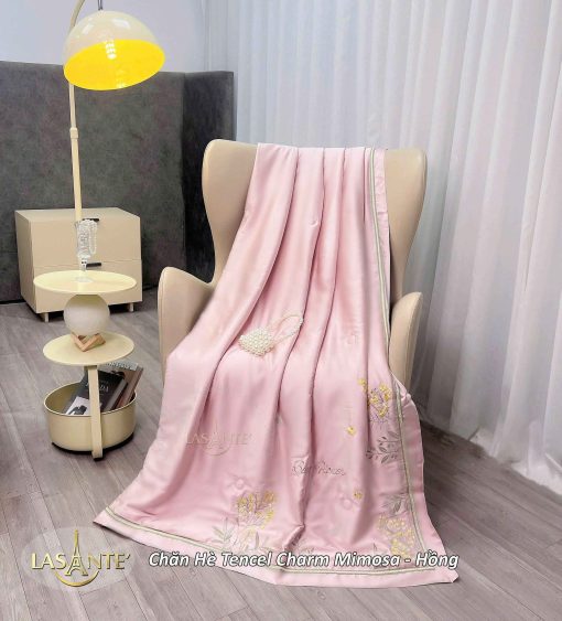 Chăn hè Tencel Mimosa Hồng - Lasante