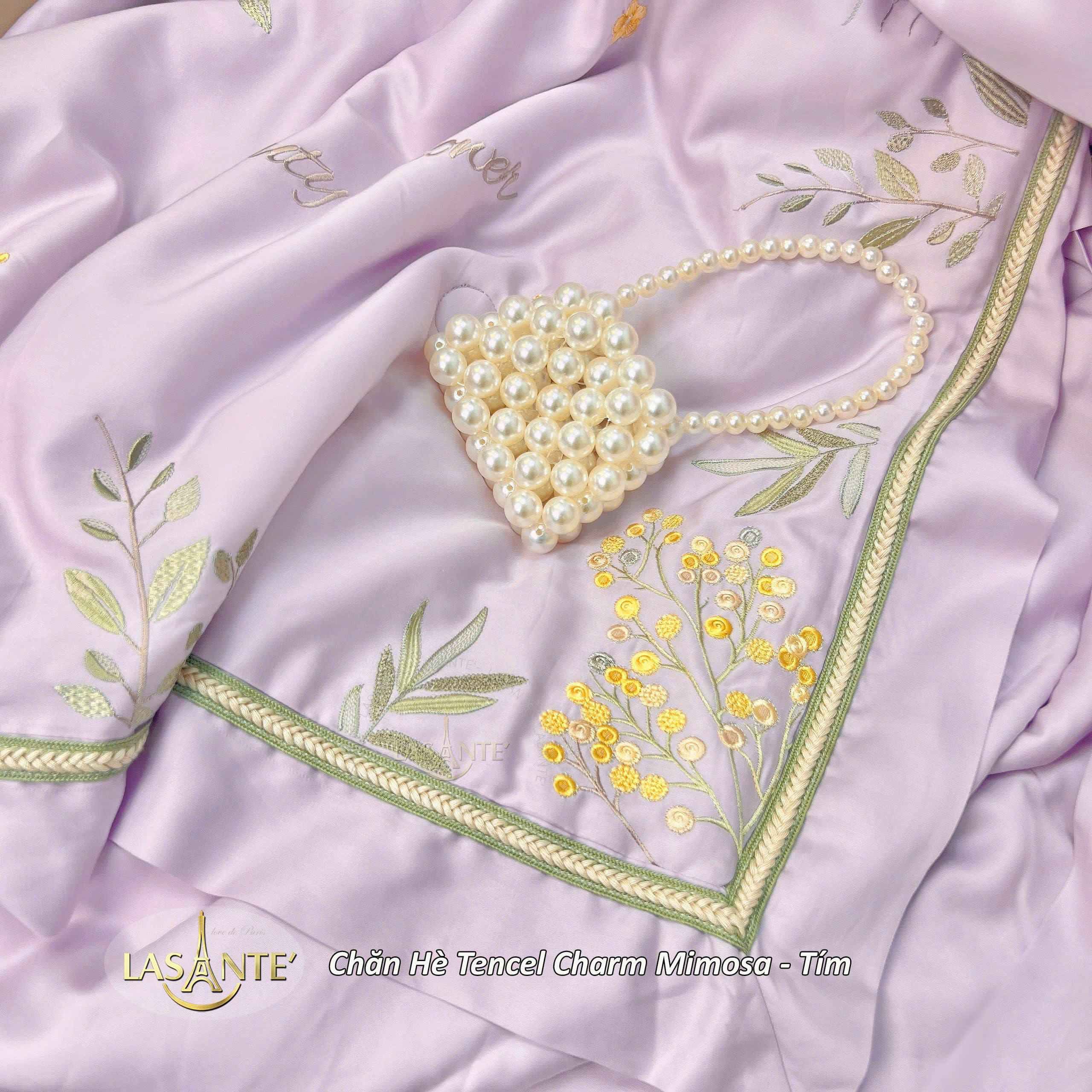 Chăn hè Tencel Mimosa Tím - Lasante