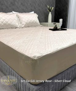 Bộ Ga Gối Lụa Jersey - Silver Cloud 2 Bộ Ga Gối Lụa Jersey Silver Cloud - Lasante