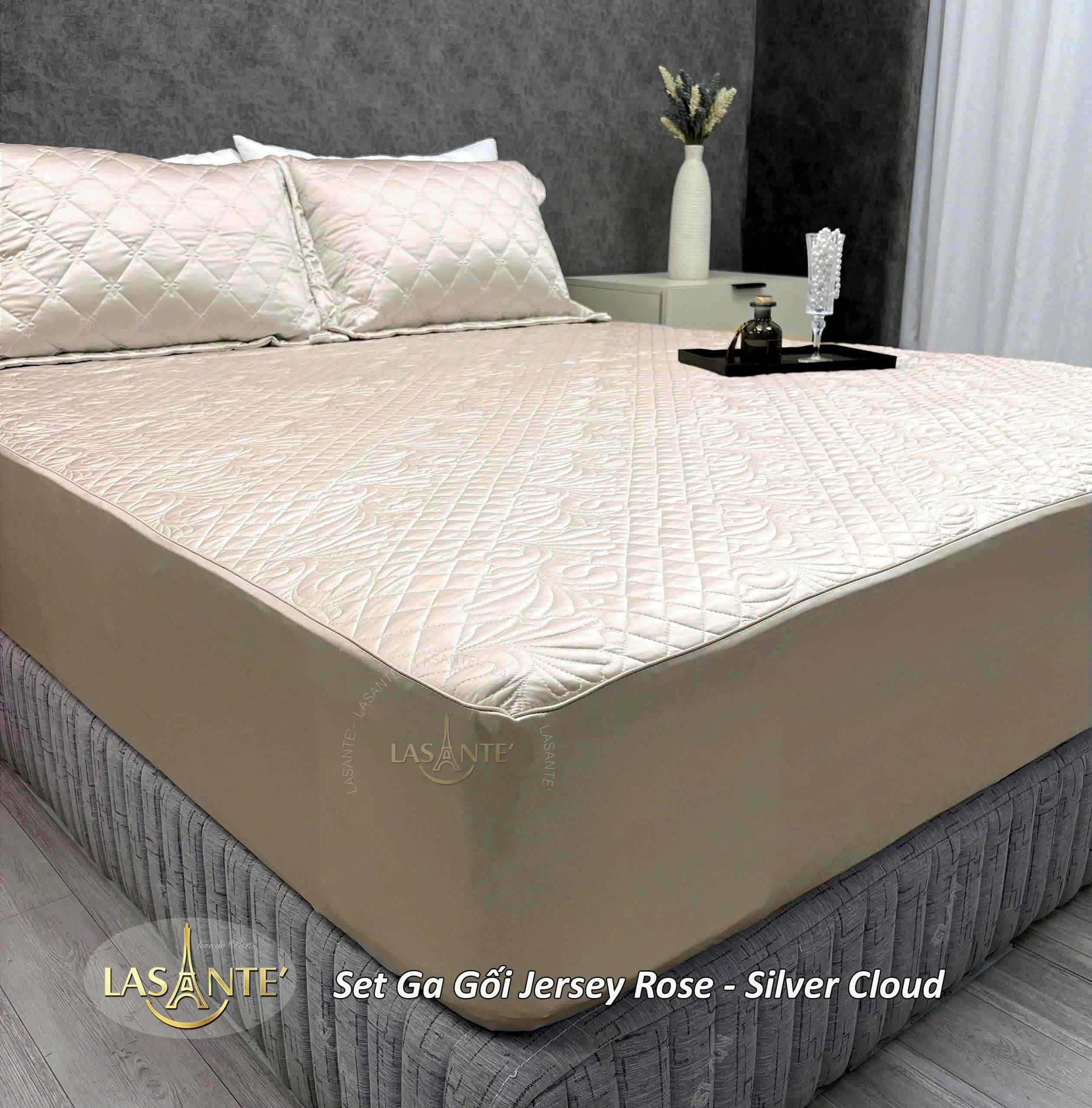 Bộ Ga Gối Lụa Jersey - Silver Cloud 3 Bộ Ga Gối Lụa Jersey Silver Cloud - Lasante