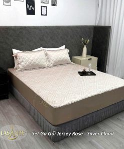 Bộ Ga Gối Lụa Jersey - Silver Cloud 1 Bộ Ga Gối Lụa Jersey Silver Cloud - Lasante