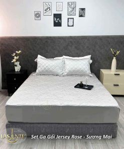 Bộ ga gối lụa Jersey Sương Mai - Lasante