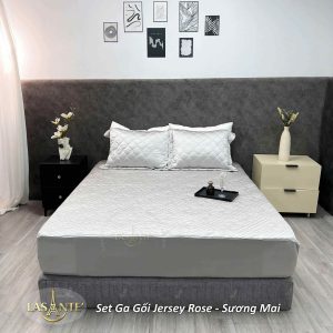 Bộ ga gối lụa Jersey Sương Mai - Lasante