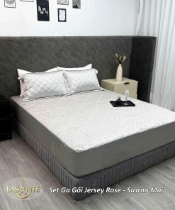 Bộ ga gối lụa Jersey Sương Mai - Lasante