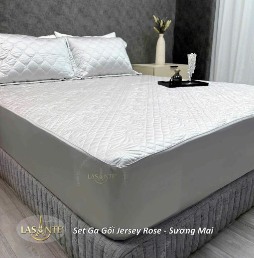 Bộ ga gối lụa Jersey Sương Mai - Lasante
