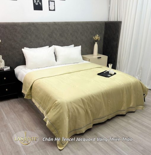 Chăn hè Tencel Jacquard Vàng Thiên Thảo - Lasante