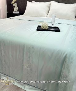 Chăn hè Tencel Jacquard Xanh Thiên Thảo - Lasante