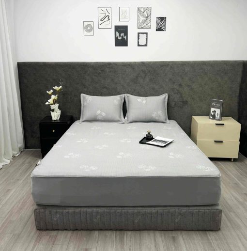 Bộ ga gối lạnh Icemax Xám Hoa Hồng