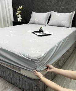 Bộ ga gối lạnh Icemax Xám Hoa Hồng