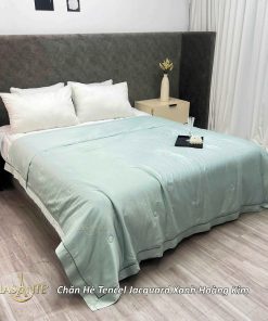 Chăn hè Tencel Jacquard Xanh Hoàng Kim - Lasante