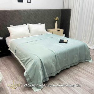 Chăn hè Tencel Jacquard Xanh Hoàng Kim - Lasante