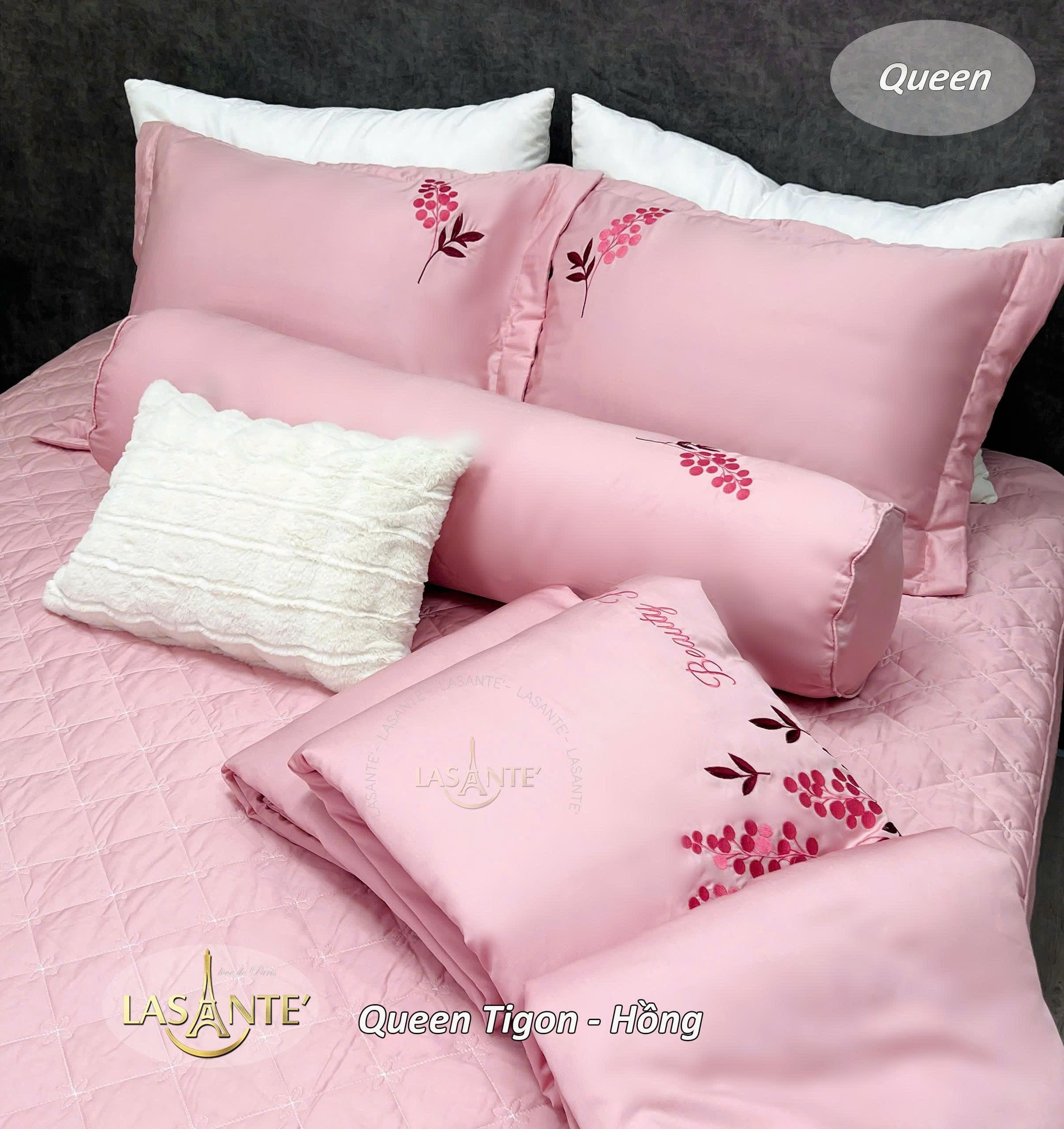 Bộ chăn ga Lasante Queen - Tigon Hồng 4 Lasante Queen - Tigon Hồng