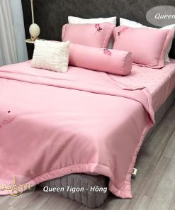 Bộ chăn ga Lasante Queen - Tigon Hồng 1 Lasante Queen - Tigon Hồng