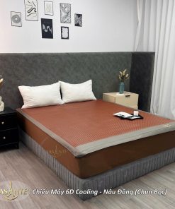 Chiếu mây 6D Cooling - Nâu Đồng (chun bọc)