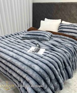 Chăn lông cáo Celine Xám Đá - chăn đông 3 lớp cao cấp kích thước 2m x 2m3 1 Chăn lông cáo Celine - Lasante