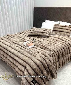 Chăn lông cáo Celine Nâu Caramen - chăn đông 3 lớp cao cấp kích thước 2m x 2m3 1 Chăn lông cáo Celine - Lasante